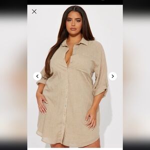 Fashion Nova Tan Midi Dress